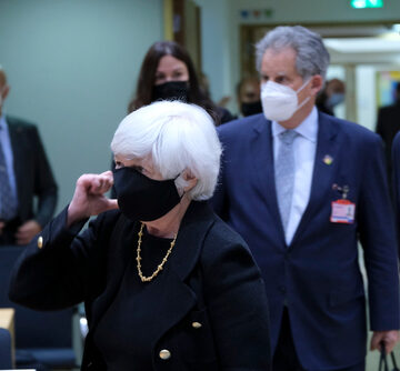 Us,Treasury,Secretary,Janet,Yellen,Arrives,To,Attends,During,A YELLEN: UKRAINE WAR A DANGER TO GLOBAL ECONOMY