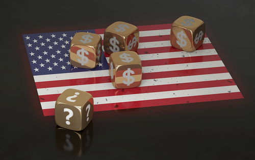 Gold,Dice,With,Dollar,Signs,And,One,With,A,Question U.S. ELECTIONS: DUH-MOCK-RACY. BIG MONEY RULES