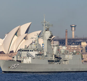 Sydney,,Australia,-,October,5,,2013:,Hmas,Perth,(ffh,157) AUSTRALIAN PM PRAISES NATO-AFFILIATED ‘ASIA-PACIFIC FOUR’