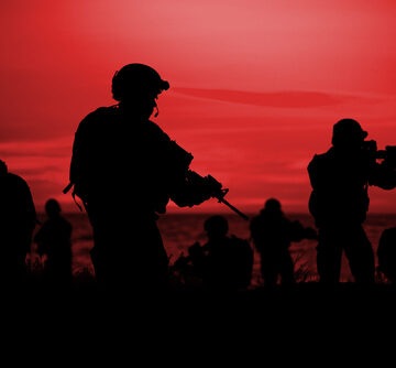silhouette of soldiers