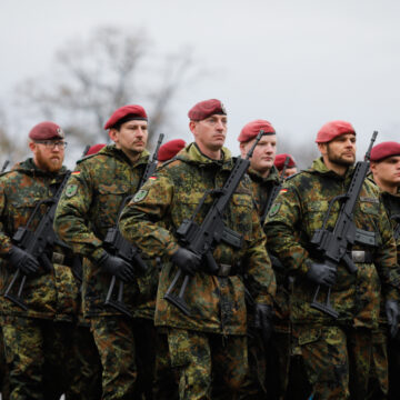 Bucharest,,Romania,-,December,01,,2019:,German,Soldiers,Take,Part Troop of German soldiers