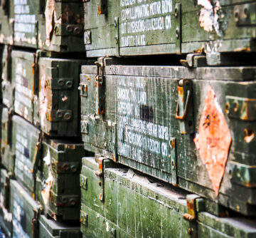 Close,Up,The,Old,Wooden,Ammunition,Box. Closeup of old ammunition boxes