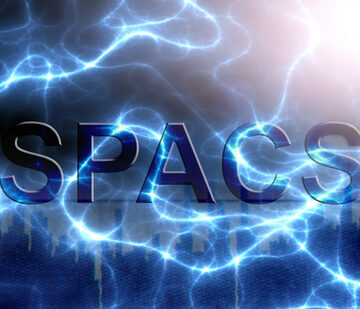 SPACS text overlayed with skyline and electric charge