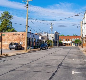 deserted downtown city neighborhood