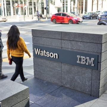 Outside of IBM offices in San Francisco, CA