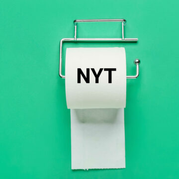 Roll of Toilet Paper With NYT Printed On It