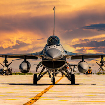 F16 Fighter Jet In A Taxiing Position