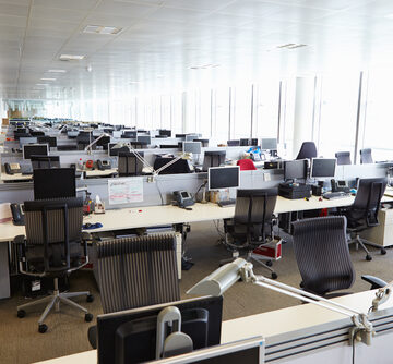 Large Open Plan Office Interior Without People