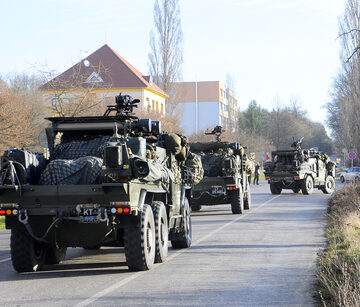 US Army Convoy In Czech Republic Crossing To Poland