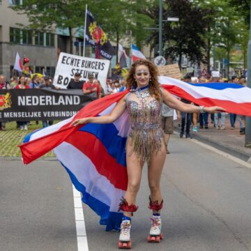 Eindhoven,,The,Netherlands,-,July,3,2022:,Dutch,Farmers,Holding Dutch Farmers Holding March In Eindhoven, The Netherlands