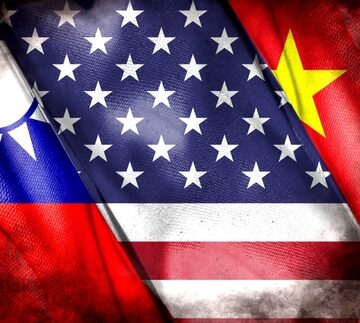 Trade,War.,Flag,Of,The,People's,Republic,Of,China.,Flag Flags Of China, Taiwan, and U.S.A.