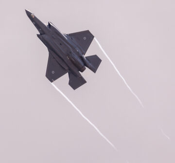 Beer-sheba,,Israel,-,May,,09,,2019:,F35i,Israeli,Air,Force Israeli Air Force F35I in Flight