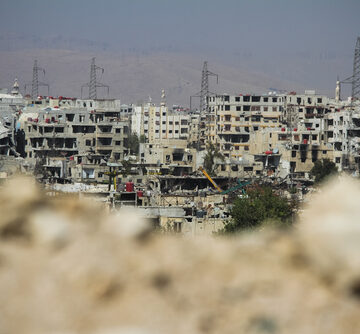 Syria,,Damascus,,September,2013.,Damascus,Was,Destroyed,As,A,Result Ruins Of Damascus, Syria, Destroyed As A Result Of War