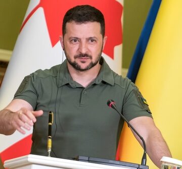 Ukrainian President Volodymyr Zelenskyy Holding A News Conference