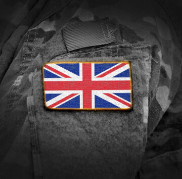 Flag,Of,United,Kingdom,On,Soldiers,Arm.,Flag,Of,Uk Shoulder Patch Of United Kingdom Flag On Soldier's Arm