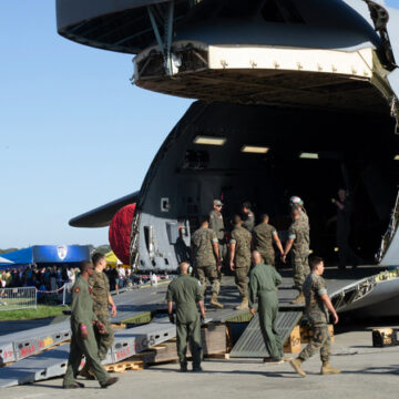 U.S. Troops Loading an Air Force Aircraft