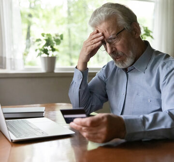 Upset Senior Man Worried About Finance