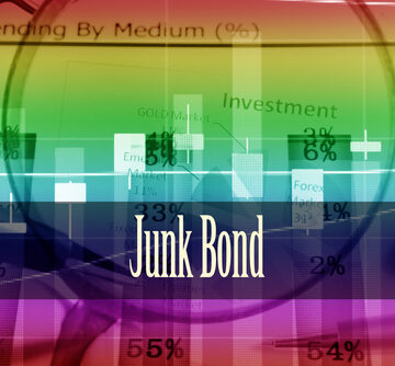Colorful Background Graphic Of Trading Screen With The Words Junk Bond In The Foreground