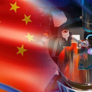 Concept Image Of Microelectronics And Flag Of China