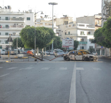 Damaged Vehicle In The Streets Of Tripoli, Libya