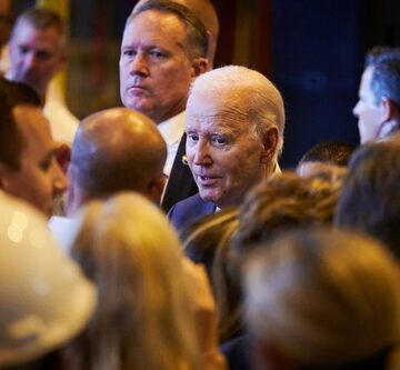 U.S. President Joseph Biden Greets Attendees After Delivering Remarks