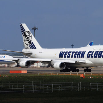 Western Global Airlines Boeing 747-400 Preparing To Take Off