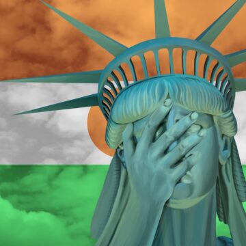 Statue Of Liberty Facepalm With Colors Of Niger Flag In Background