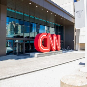 Atlanta,,Georgia,Usa,-,4,6,2023:,The,Front,Of The Front Of CNN Headquarters In Atlanta, Georgia
