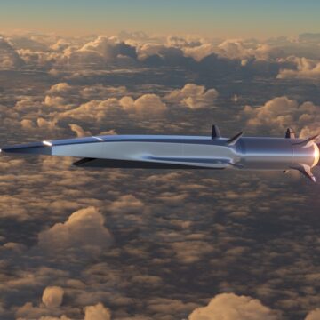 Illustration Of Hypersonic Missile Flying Above The Clouds