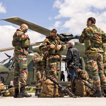 Belgian Army Soldiers Preparing For Military Exercizes