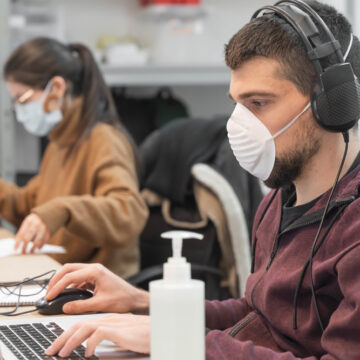 Employees Working While Wearing Protective Masks