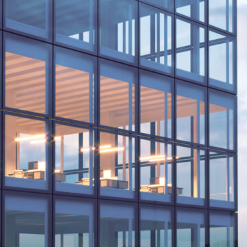 Photo Of Skyscraper Office Interior In The Evening