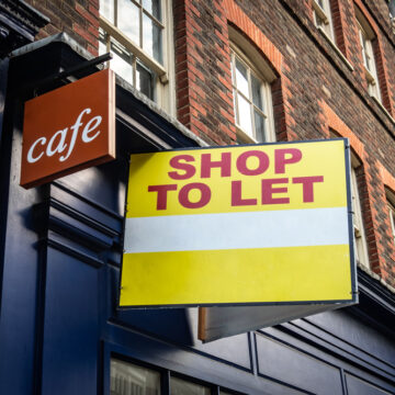 Vacant Retail Shop With To Let Sign Outside