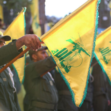 Flags And Soldiers Of Hezbollah In Southern Lebanon