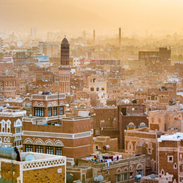 A Panorama Of Sanaa, Yemen, The Capital of Yemen And The Largest City Of Yemen