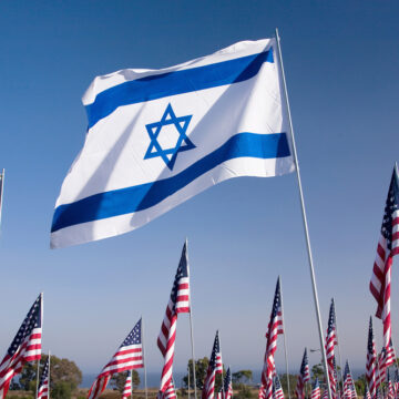 Flag Of Israel In The Forefront Of 3,000 U.S. Flags