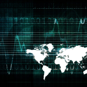 World Map Overlaid With Static Graph