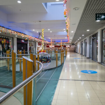 The Empty Interior Of A Shopping Mall In London, UK