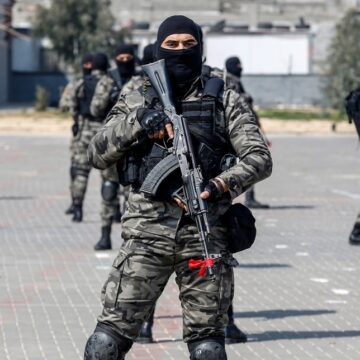 Palestinian Hamas Security Forces Display Their Military Skills