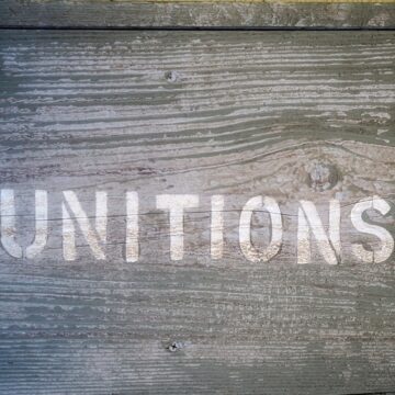Munitions Sign On Side Of Wooden Crate