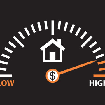 Illustration Of Home Values On A Gauge With High And Low Prices