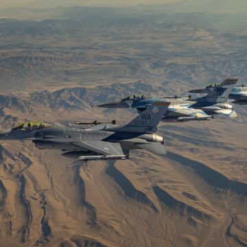 F-16 Advanced Fighter Jets Flying In Formation