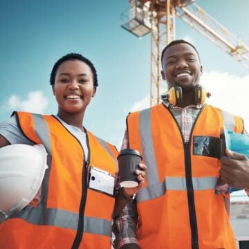 Engineering Team Portrait At Construction Site
