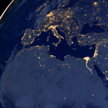 Middle East, West Asia, East Europe Lights During Night From Space
