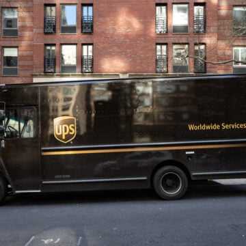 A UPS Van Parked In New York City
