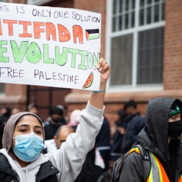 Palestinian People Protesting In Toronto, Ontario, Canada