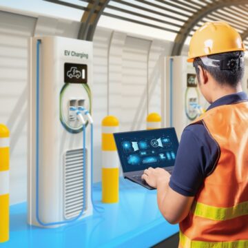 Asian,Engineer,Or,Technician,With,Ev,Charging,Stations,Or,Electric EV GO FU