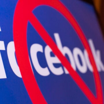 Facebook Logo With Circle With Line On Top