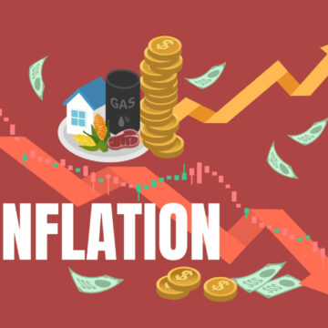 GLO ECON-EUROZONE INFLATION CREEPS Illustration Of Homes, Currency, Fuel, With Up And Down Arrows
