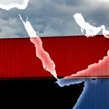 Containers,Shipping,With,Map,Of,Red,Sea,And,Suez,Canal SPOTLIGHT: WAR IN THE RED SEA—THE ECONOMIC IMPACT
